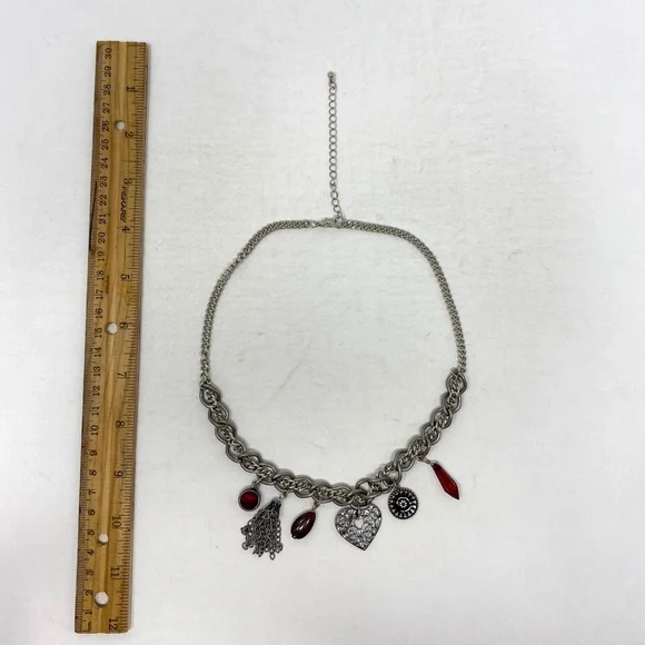 Chunky Necklace with Red Accents | 3 for $20 - Picture 4 of 6